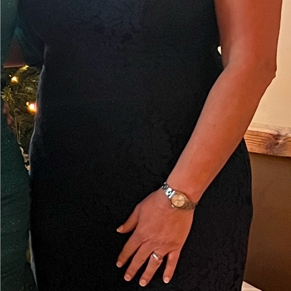 Elegant Navy Lace Dress